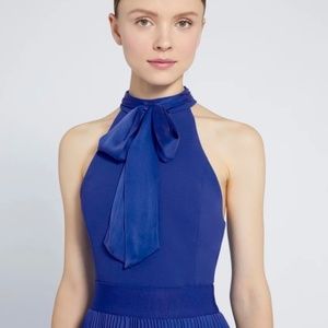 Alice and Olivia Minna Bow Neck Crop Top New